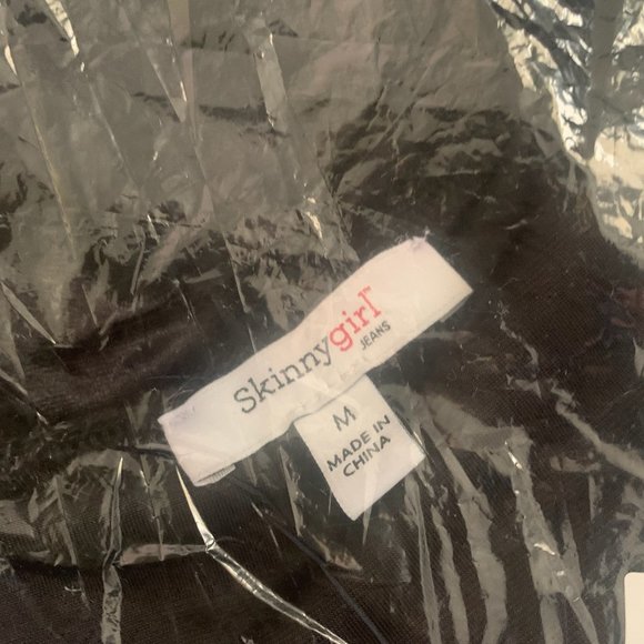 NWT SKINNYGIRL GIANA CRUSHED VELVET SQUARE NECK TOP BLACK MEDIUM & 1X - Picture 10 of 16